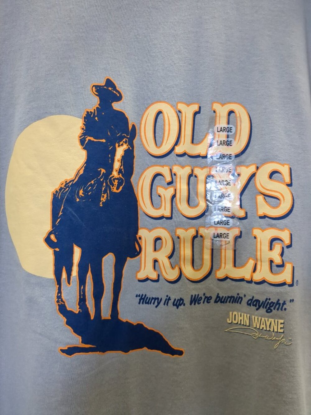 Vintage Old Guys Rule John Wayne Short Sleeve Tee Shirt - Picture 5 of 9